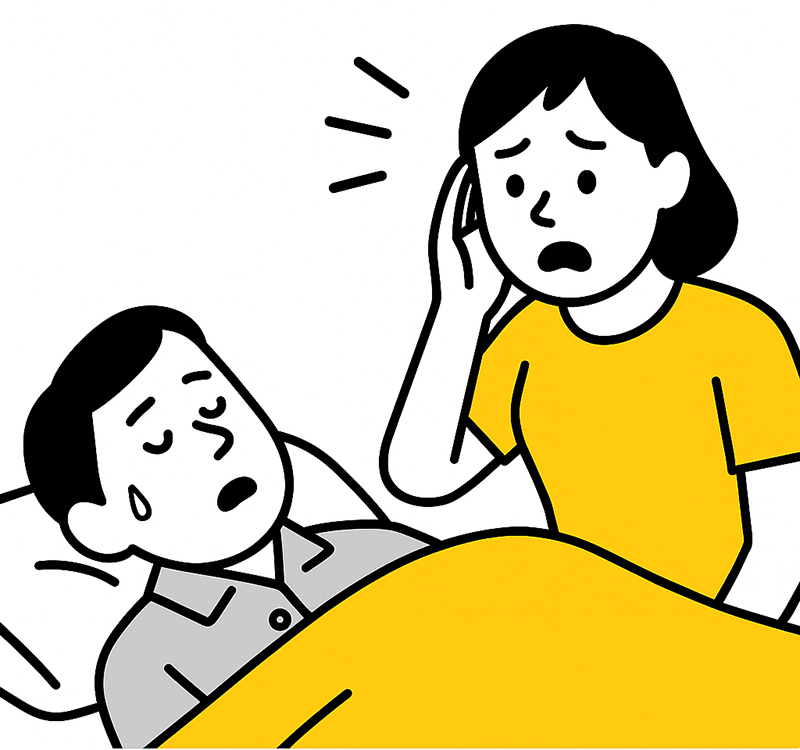 睡眠中に呼吸が止まると家族に指摘された