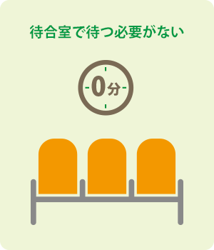 病院の待合室で待つ必要がない