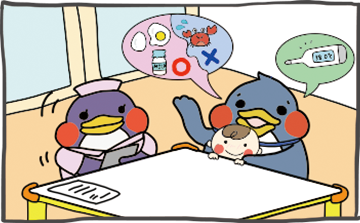 看護師・保育士の聞き取り、利用申し込み書等を記入します。